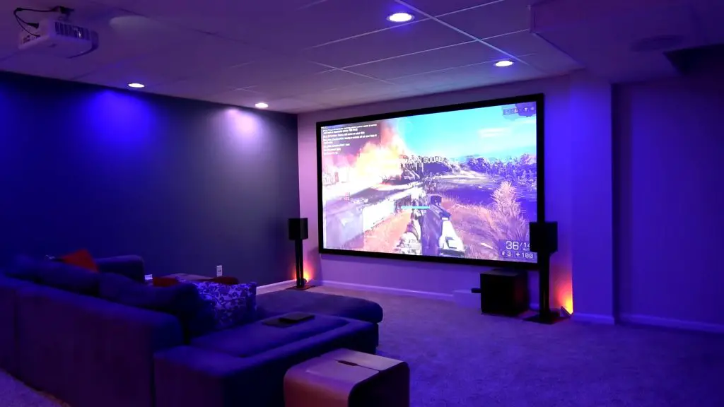 How far does a projector have to be from a 120 screen?